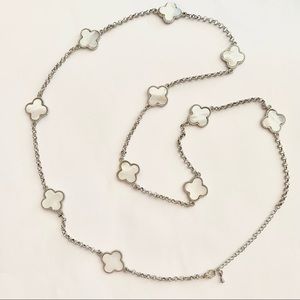 Clover Pave Statement Necklace in Mother-of-Pearl